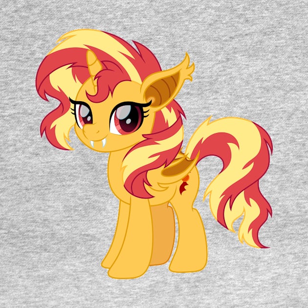 Sunset Shimmer bat pony redraw by CloudyGlow